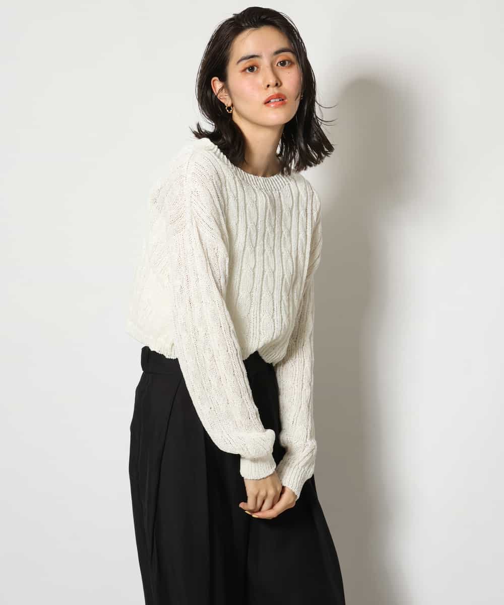 camiニット】ショート丈ケーブルニット(ニット・セーター) | a.v.v camiニット】ショート丈ケーブルニット(ニット・セーター) | a.v.v