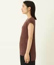 K4FHP03079 a.v.v Charme 【a.v.v Charme】麻混フレンチスリーブニット ブラウン