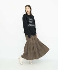 K4HJP01089 a.v.v Charme 【a.v.v Charme】イレヘムティアードチェックスカート ブラウン