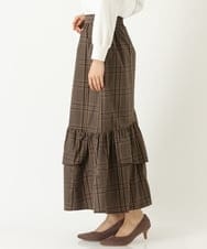 K4HJP01089 a.v.v Charme 【a.v.v Charme】イレヘムティアードチェックスカート ブラウン