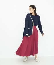 K4HJP02099 a.v.v Charme 【a.v.v Charme】ウール調サーキュラースカート パープル