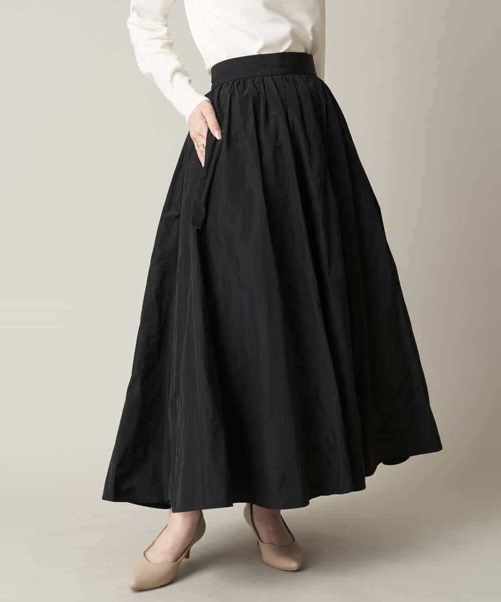 洒落感ドレススカート】メモリータフタボリュームフレアスカート  