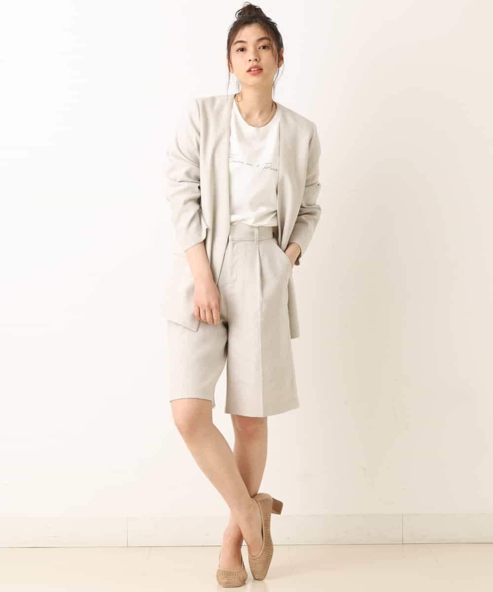 K4LFM56089 a.v.v Charme 【a.v.v Charme/セットアップ対応】リネン混バミューダパンツ グリーン