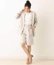 K4LFM56089 a.v.v Charme 【a.v.v Charme/セットアップ対応】リネン混バミューダパンツ グリーン