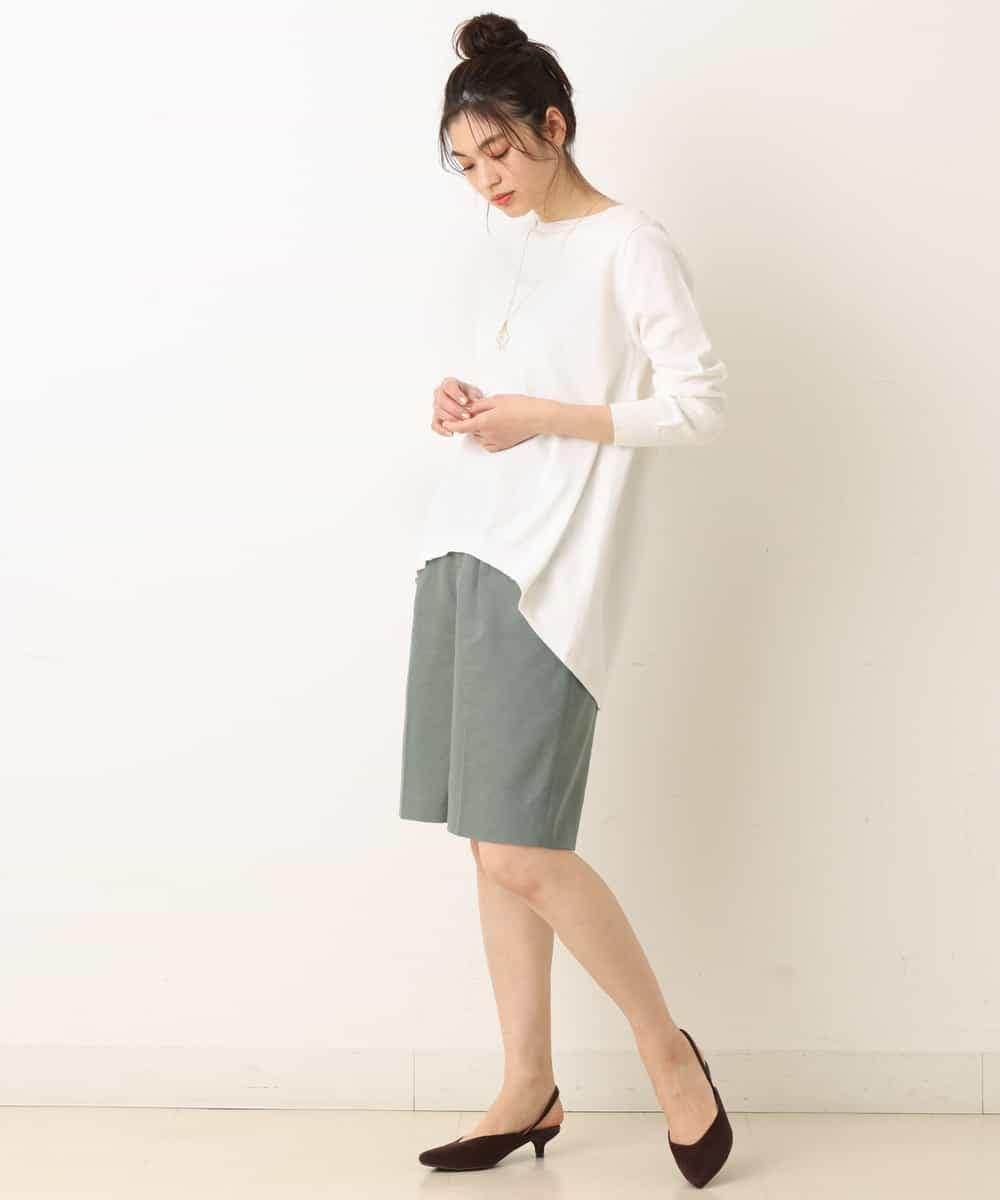 K4LFM56089 a.v.v Charme 【a.v.v Charme/セットアップ対応】リネン混バミューダパンツ グリーン