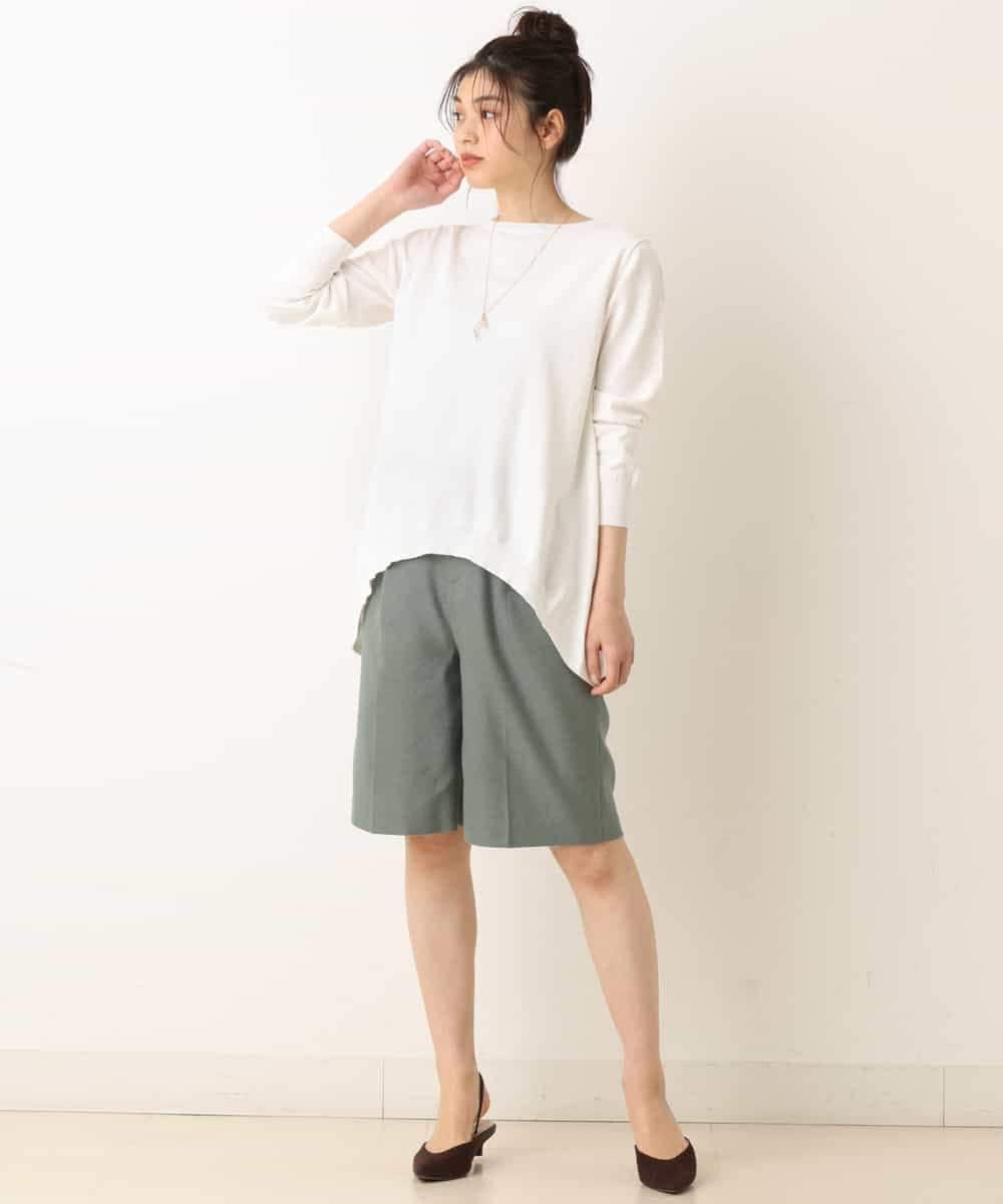 K4LFM56089 a.v.v Charme 【a.v.v Charme/セットアップ対応】リネン混バミューダパンツ グリーン