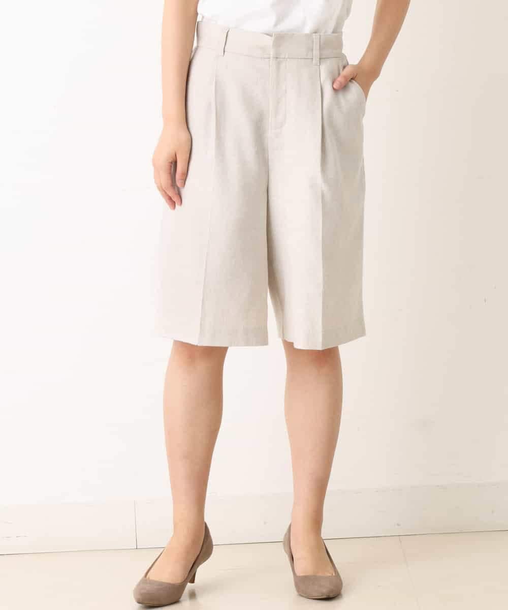 K4LFM56089 a.v.v Charme 【a.v.v Charme/セットアップ対応】リネン混バミューダパンツ グリーン