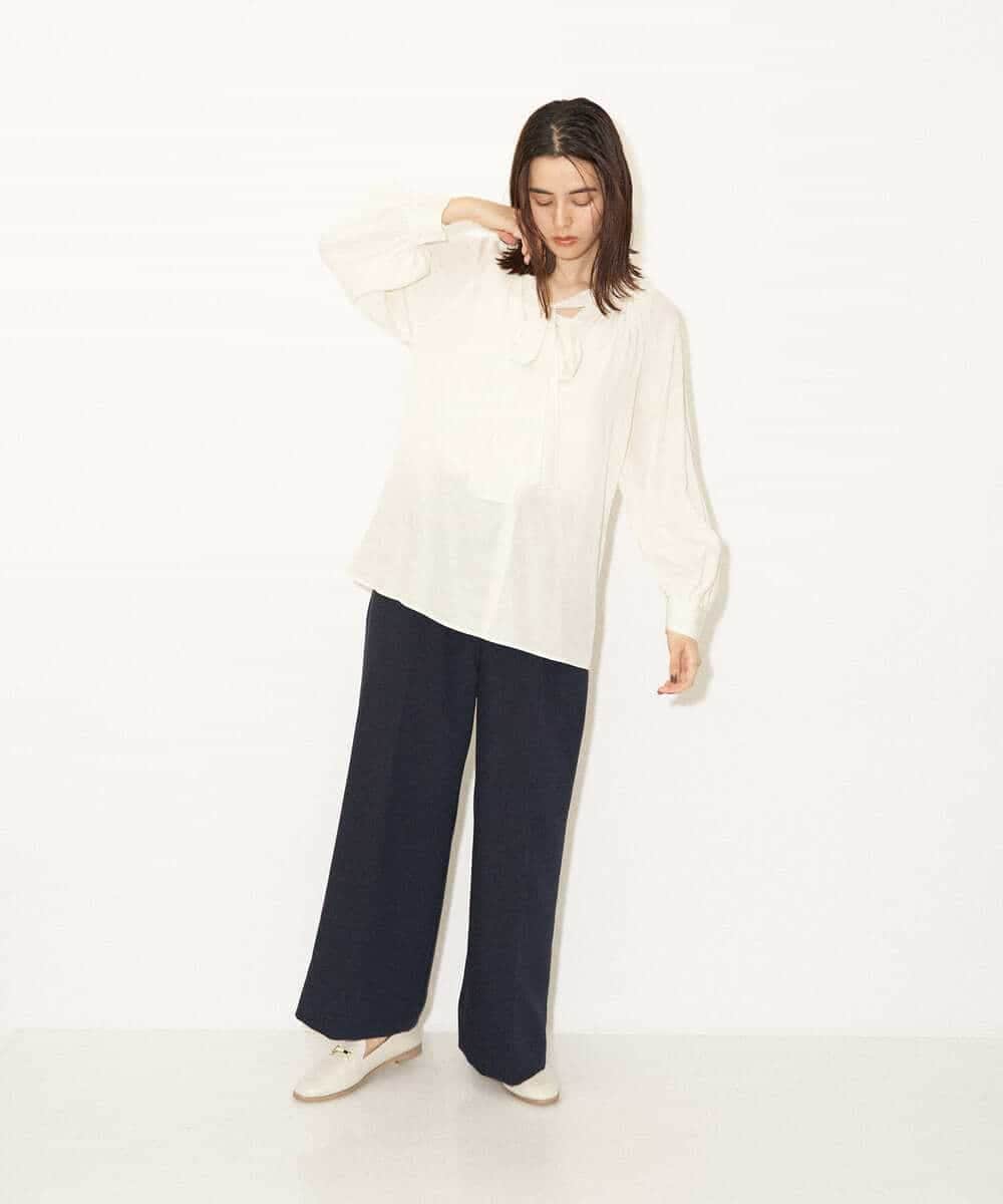 K4LJP02099 a.v.v Charme 【a.v.v Charme】2WAYストレッチストレートワイドパンツ ベージュ