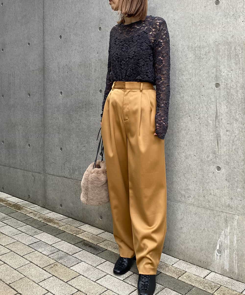 K4LKM04089 a.v.v Charme 【a.v.v Charme】2タックワイドパンツ キャメル