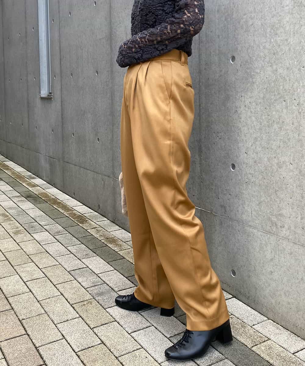 K4LKM04089 a.v.v Charme 【a.v.v Charme】2タックワイドパンツ キャメル