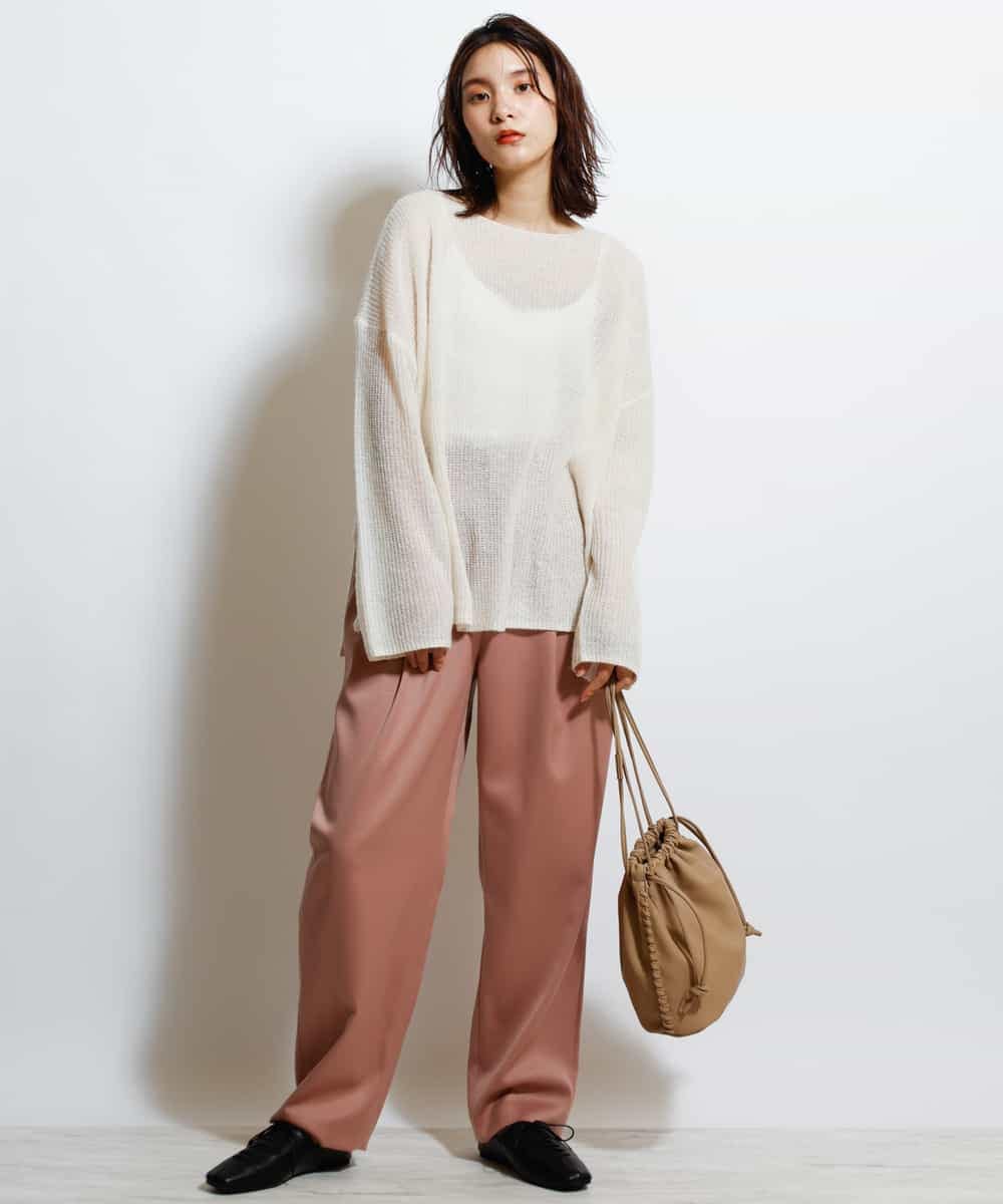 K4LKM04089 a.v.v Charme 【a.v.v Charme】2タックワイドパンツ キャメル