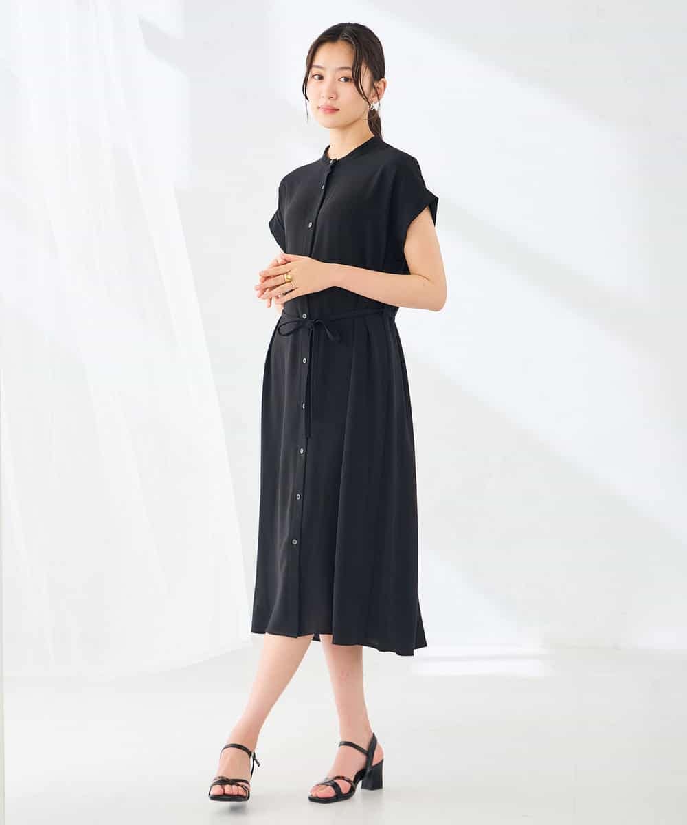 K6EHD32089 a.v.v(アー・ヴェ・ヴェ) 【WEB限定】大人フレアワンピース ネイビー柄