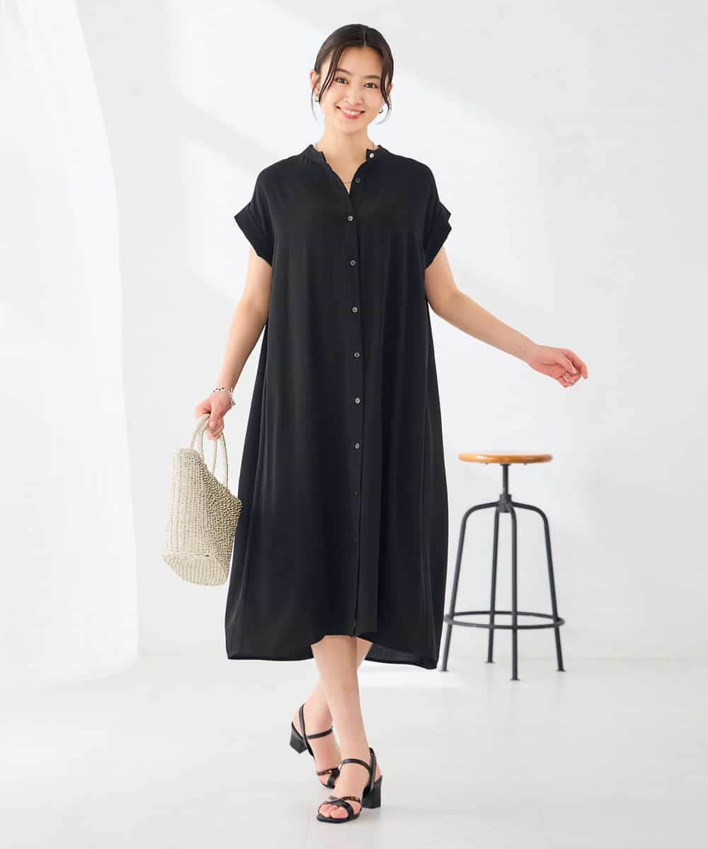 K6EHD32089 a.v.v(アー・ヴェ・ヴェ) 【WEB限定】大人フレアワンピース ブラック