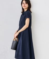 K6EHF27089 a.v.v(アー・ヴェ・ヴェ) 【WEB限定】ドルマンスリーブシャツワンピース ネイビー