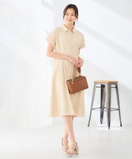 K6EHF27089 a.v.v(アー・ヴェ・ヴェ) 【WEB限定】ドルマンスリーブシャツワンピース ネイビー