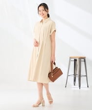 K6EHF27089 a.v.v(アー・ヴェ・ヴェ) 【WEB限定】ドルマンスリーブシャツワンピース ネイビー