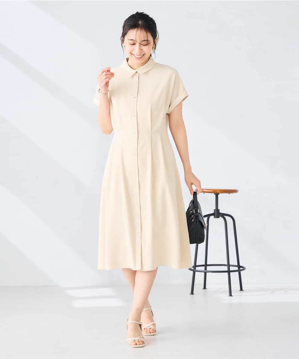 K6EHF27089 a.v.v(アー・ヴェ・ヴェ) 【WEB限定】ドルマンスリーブシャツワンピース ネイビー