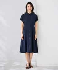 K6EHF27089 a.v.v(アー・ヴェ・ヴェ) 【WEB限定】ドルマンスリーブシャツワンピース ネイビー