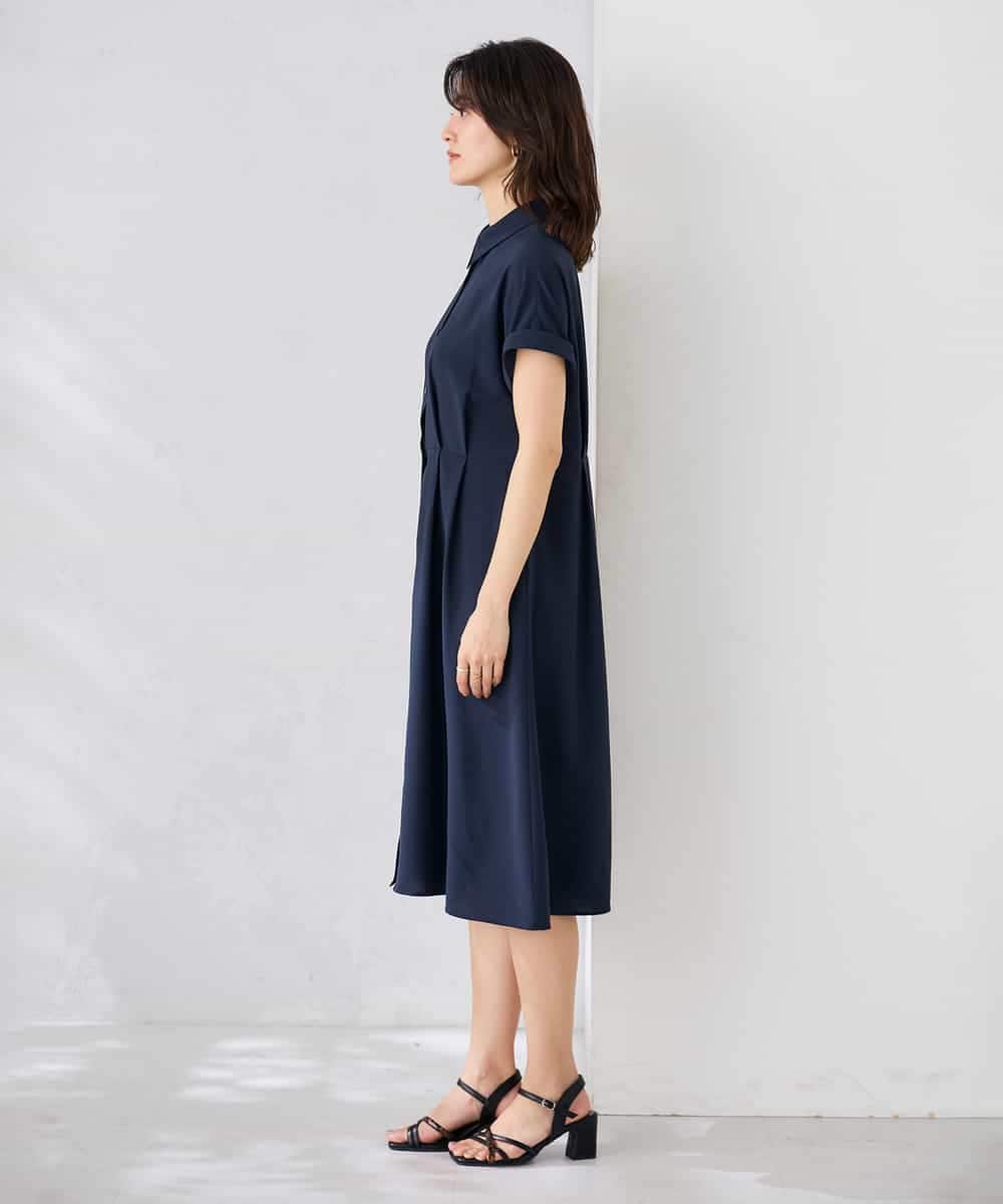 K6EHF27089 a.v.v(アー・ヴェ・ヴェ) 【WEB限定】ドルマンスリーブシャツワンピース ネイビー