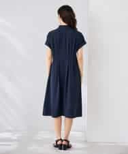 K6EHF27089 a.v.v(アー・ヴェ・ヴェ) 【WEB限定】ドルマンスリーブシャツワンピース ネイビー