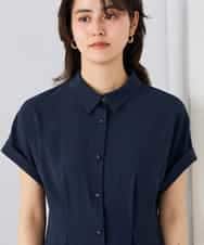 K6EHF27089 a.v.v(アー・ヴェ・ヴェ) 【WEB限定】ドルマンスリーブシャツワンピース ネイビー