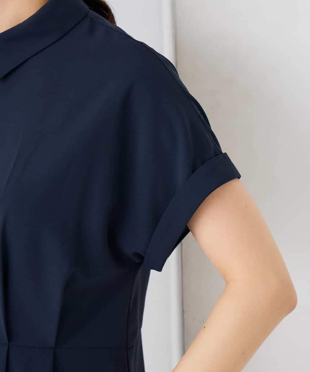 K6EHF27089 a.v.v(アー・ヴェ・ヴェ) 【WEB限定】ドルマンスリーブシャツワンピース ネイビー