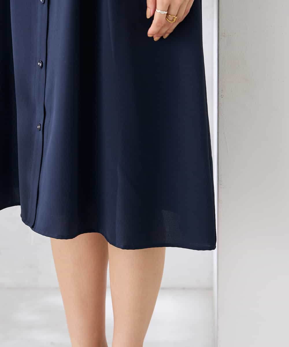 K6EHF27089 a.v.v(アー・ヴェ・ヴェ) 【WEB限定】ドルマンスリーブシャツワンピース ネイビー