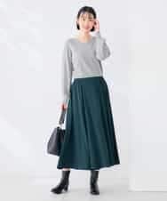 K6FAG16039 a.v.v(アー・ヴェ・ヴェ) 【WEB限定】Vネック パフスリーブ ニット【洗える/麗しニット】 ブラック