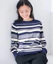 K6FAG17039 a.v.v(アー・ヴェ・ヴェ) 【WEB限定】ボートネック パフスリーブ ニット【洗える/麗しニット】 ブラック