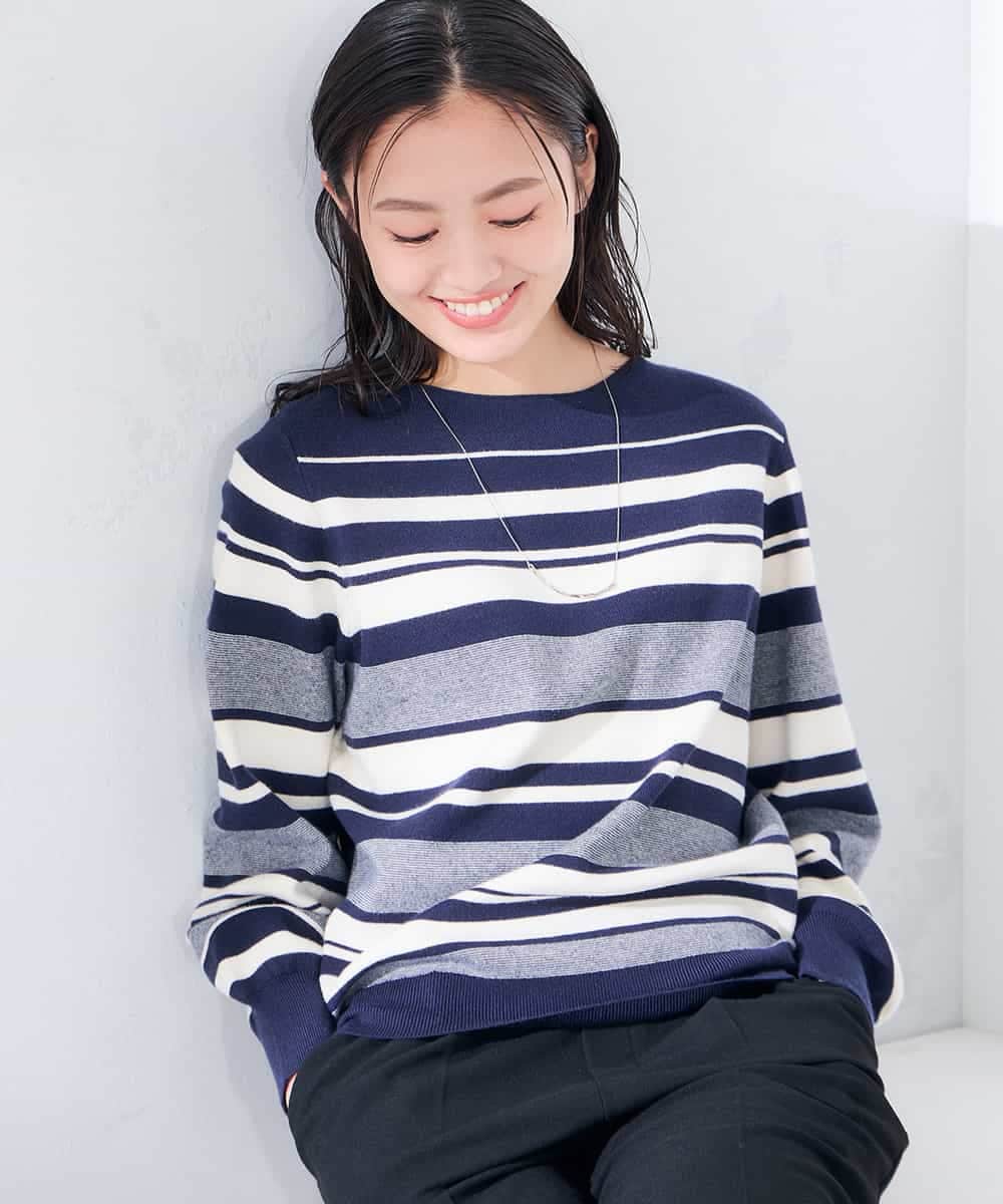 K6FAG17039 a.v.v(アー・ヴェ・ヴェ) 【WEB限定】ボートネック パフスリーブ ニット【洗える/麗しニット】 ブラック