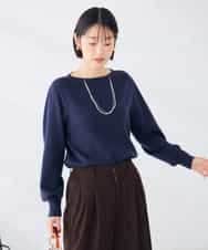 K6FAG17039 a.v.v(アー・ヴェ・ヴェ) 【WEB限定】ボートネック パフスリーブ ニット【洗える/麗しニット】 ブラック