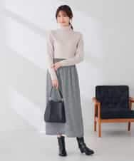 K6FAG19039 a.v.v(アー・ヴェ・ヴェ) 【WEB限定/洗える】リブ タートル ネック ニット グレージュ
