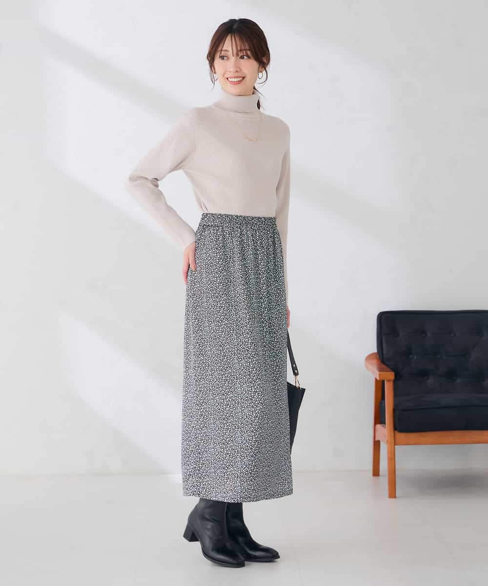 K6FAG19039 a.v.v(アー・ヴェ・ヴェ) 【WEB限定/洗える】リブ タートル ネック ニット グレージュ