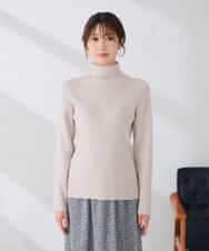 K6FAG19039 a.v.v(アー・ヴェ・ヴェ) 【WEB限定/洗える】リブ タートル ネック ニット グレージュ