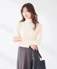 K6FAG19039 a.v.v(アー・ヴェ・ヴェ) 【WEB限定/洗える】リブ タートル ネック ニット グレージュ