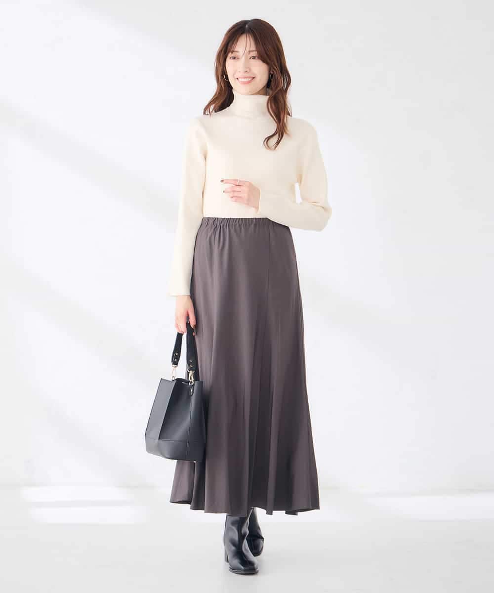 K6FAG19039 a.v.v(アー・ヴェ・ヴェ) 【WEB限定/洗える】リブ タートル ネック ニット グレージュ