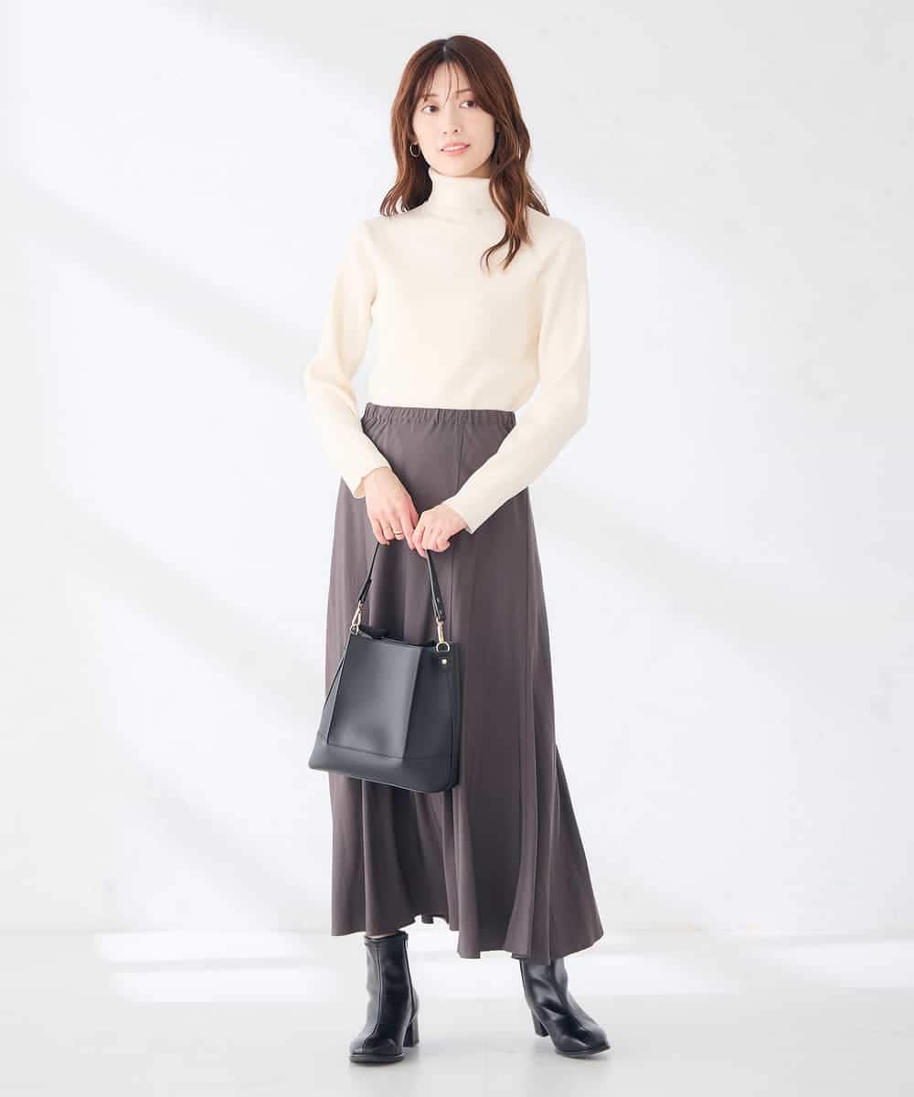 K6FAG19039 a.v.v(アー・ヴェ・ヴェ) 【WEB限定/洗える】リブ タートル ネック ニット グレージュ