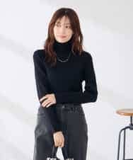 K6FAG19039 a.v.v(アー・ヴェ・ヴェ) 【WEB限定/洗える】リブ タートル ネック ニット グレージュ