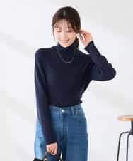 K6FAG19039 a.v.v(アー・ヴェ・ヴェ) 【WEB限定/洗える】リブ タートル ネック ニット グレージュ