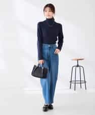 K6FAG19039 a.v.v(アー・ヴェ・ヴェ) 【WEB限定/洗える】リブ タートル ネック ニット グレージュ