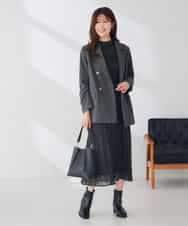 K6JAG08119 a.v.v(アー・ヴェ・ヴェ) 【WEB限定】ダブルブレスト ジャケット【洗える/裏起毛】 ネイビー