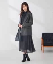 K6JAG08119 a.v.v(アー・ヴェ・ヴェ) 【WEB限定】ダブルブレスト ジャケット【洗える/裏起毛】 ネイビー
