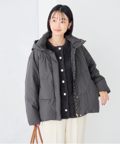 K6JBG10159 a.v.v 【WEB限定】2WAY スタンドネック ショート ダウン ジャケット