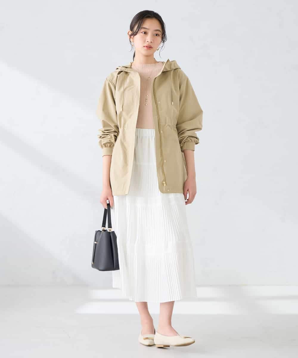 K6JFD25089 a.v.v(アー・ヴェ・ヴェ) 【WEB限定】フーデットブルゾン ベージュ