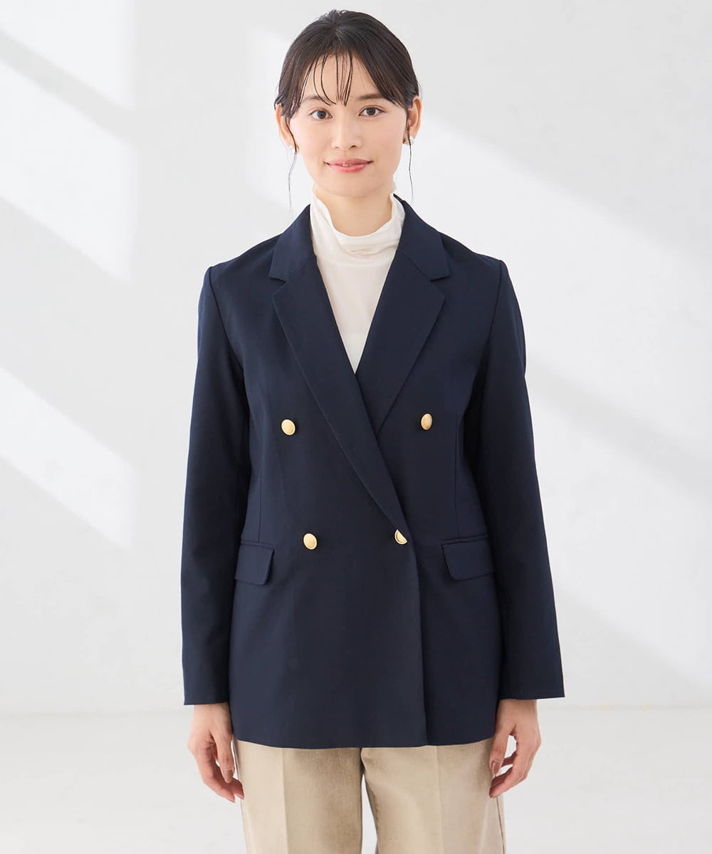 K6JJD02119 a.v.v(アー・ヴェ・ヴェ) 【WEB限定】Wブレスト ジャケット ネイビー