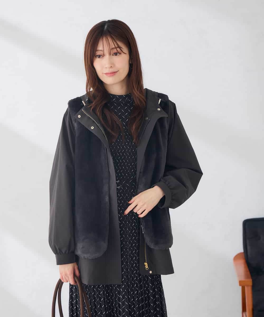K6JKD01119 a.v.v(アー・ヴェ・ヴェ) 【WEB限定】マルチウェイ ライナー付きフーテッドブルゾン キャメル