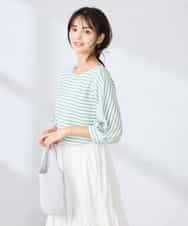 K6KFD03039 a.v.v(アー・ヴェ・ヴェ) ボーダードルマントップス【WEB限定】 ライトイエロー