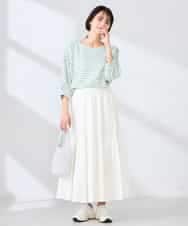 K6KFD03039 a.v.v(アー・ヴェ・ヴェ) ボーダードルマントップス【WEB限定】 ライトイエロー