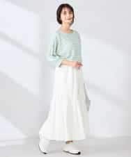 K6KFD03039 a.v.v(アー・ヴェ・ヴェ) ボーダードルマントップス【WEB限定】 ライトイエロー