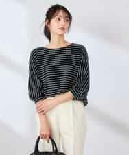 K6KFD03039 a.v.v(アー・ヴェ・ヴェ) ボーダードルマントップス【WEB限定】 ライトイエロー